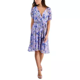 Connected Apparel Chiffon Floral Cocktail Party Dress