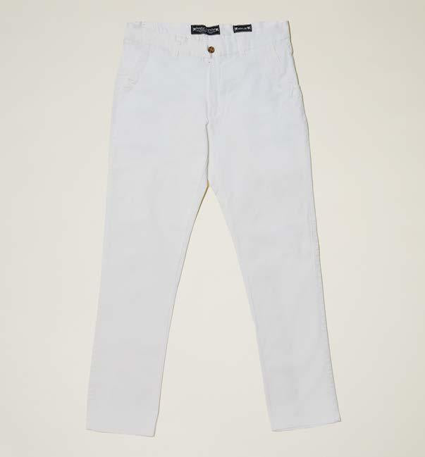 Cotton Stretch Chino Pants | White | P021-02