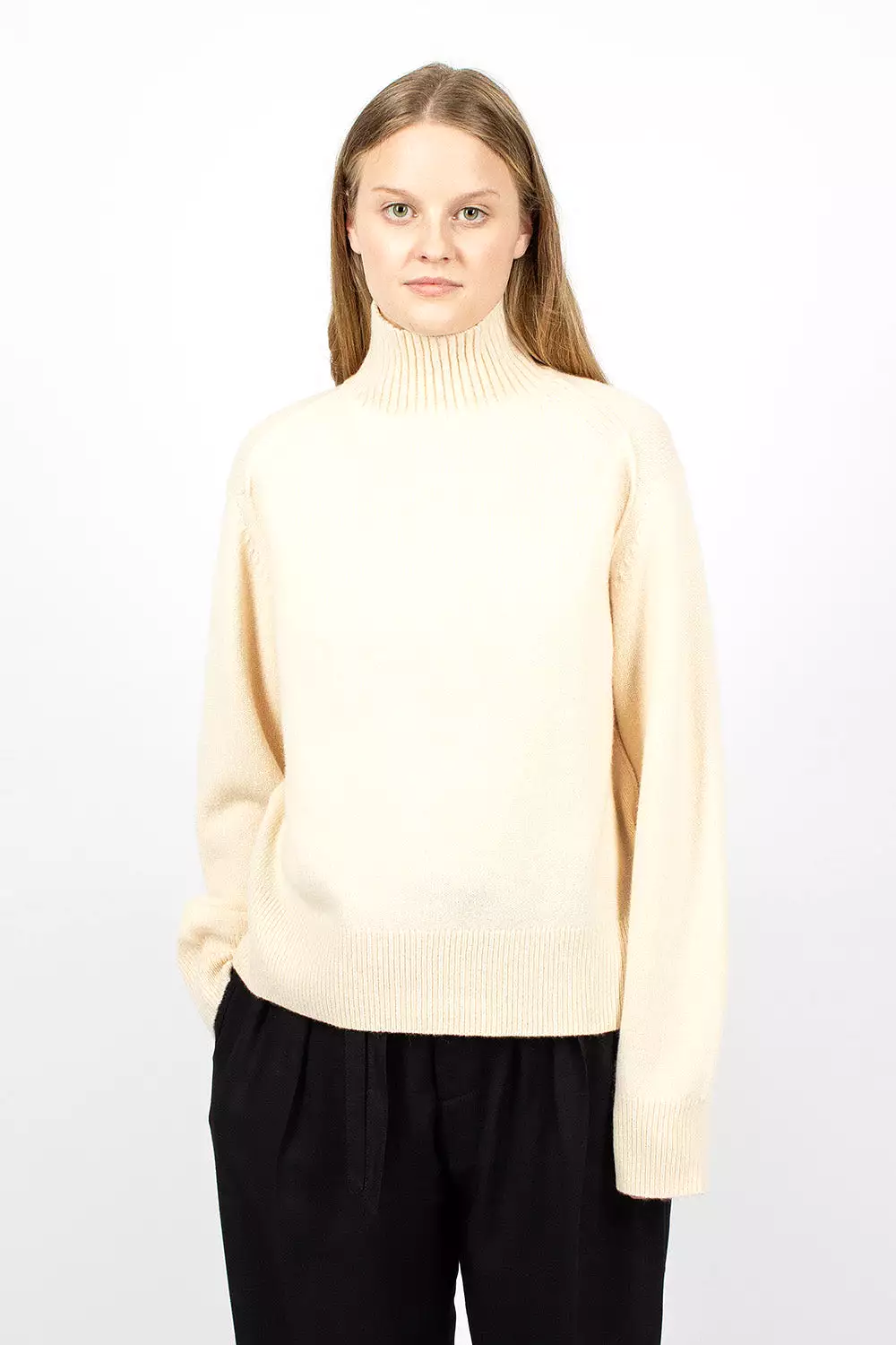 Cream Beige Turtleneck Sweater