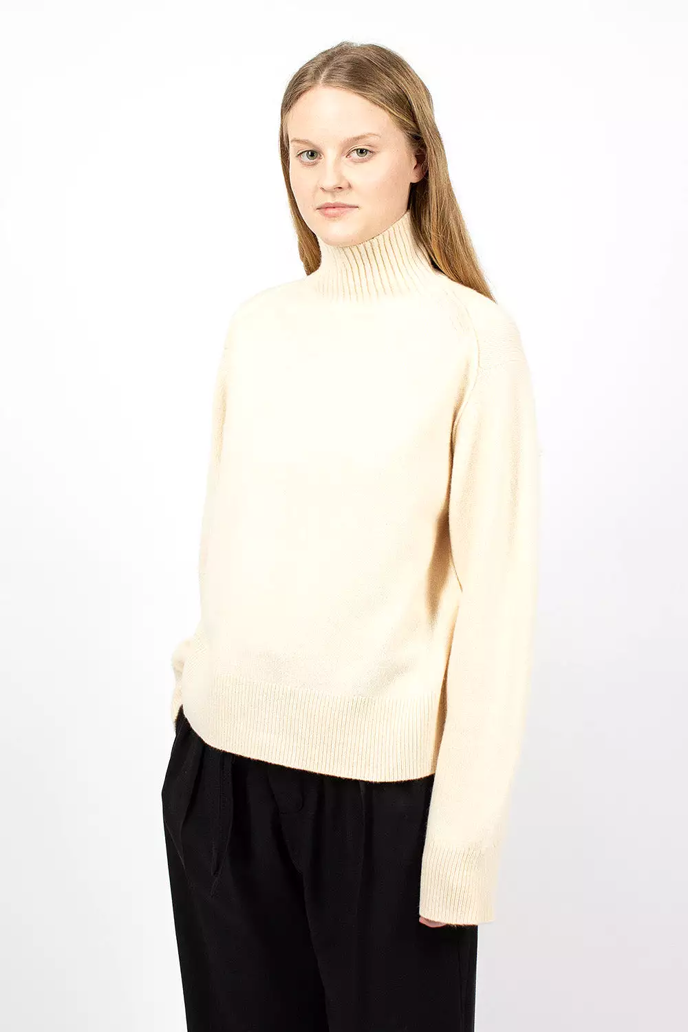 Cream Beige Turtleneck Sweater