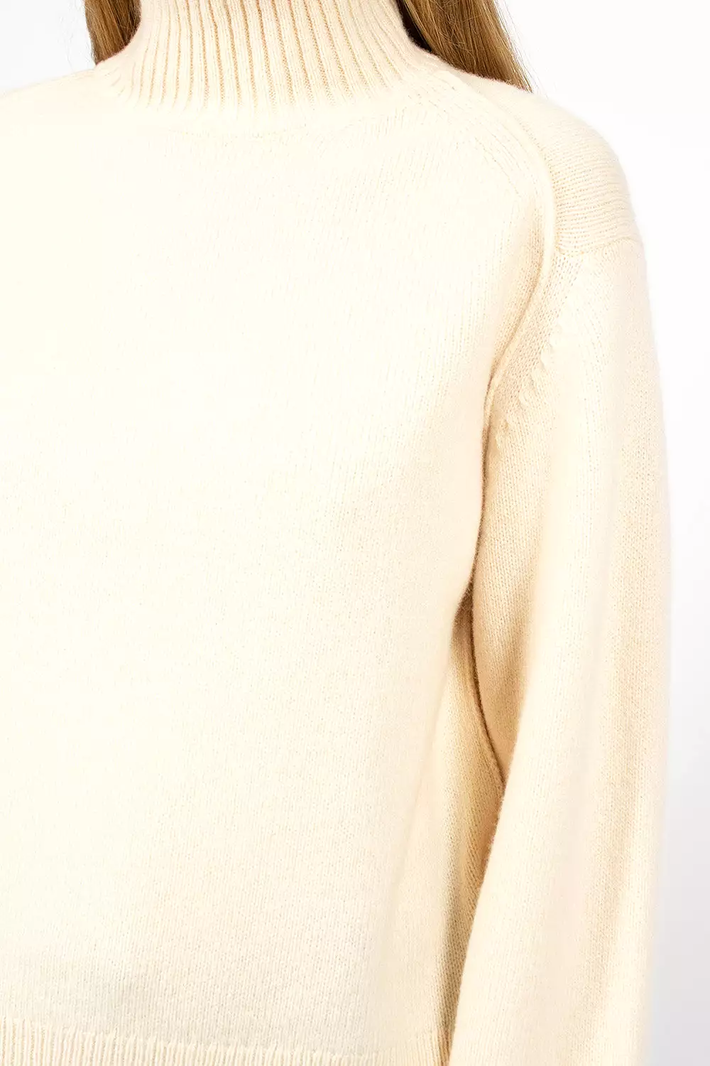 Cream Beige Turtleneck Sweater