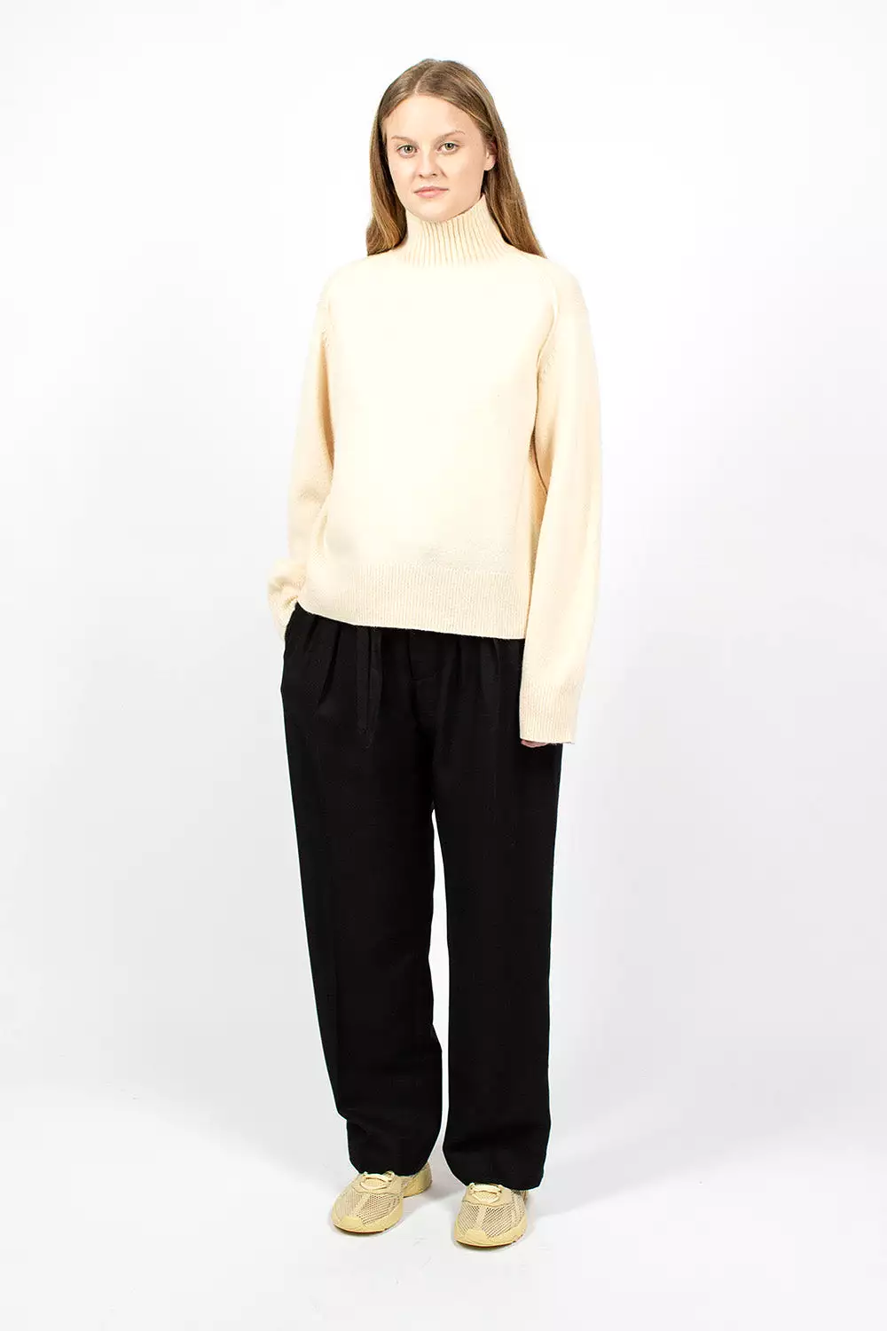 Cream Beige Turtleneck Sweater