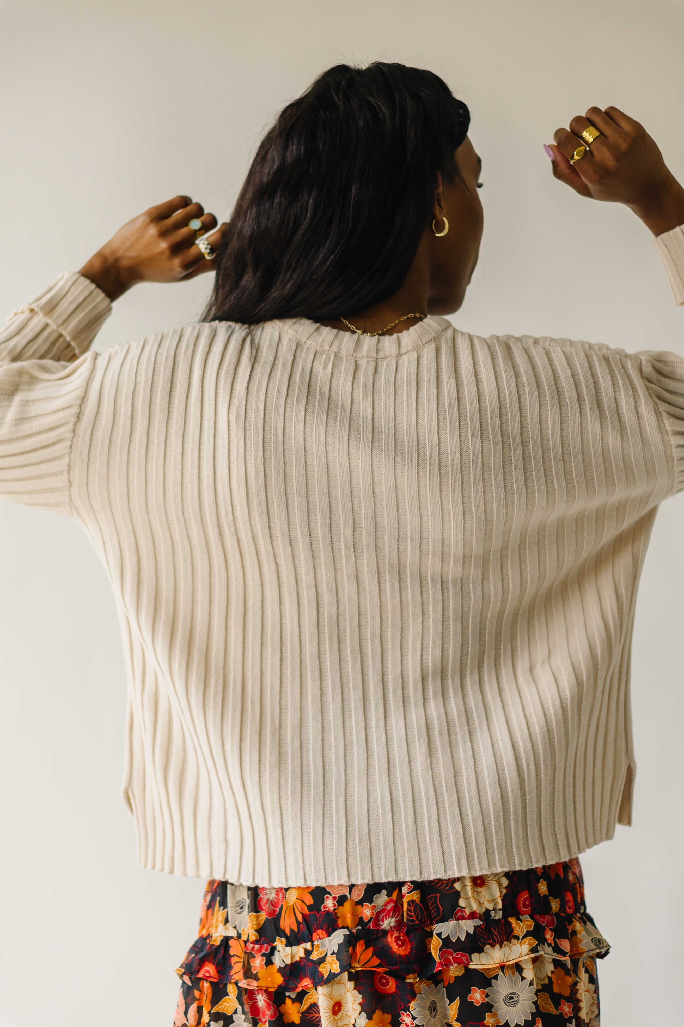 Cream Una Textured Sweater