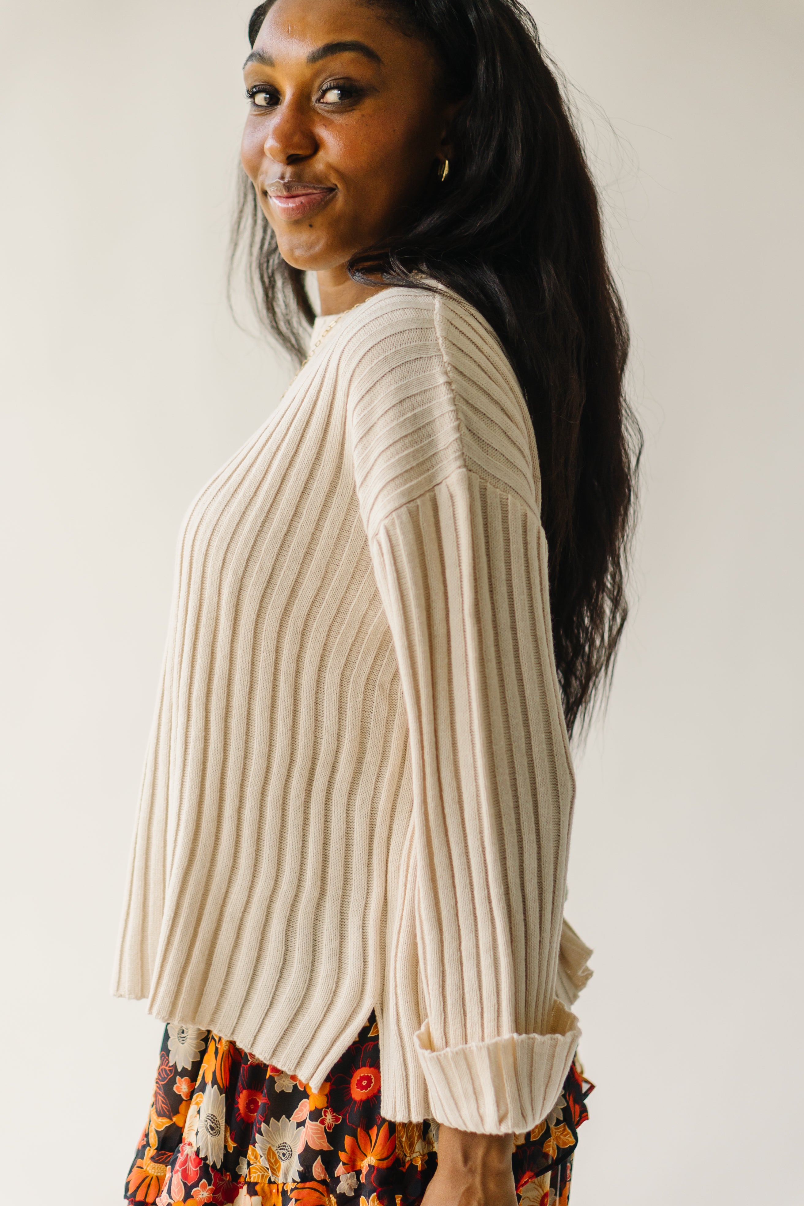 Cream Una Textured Sweater