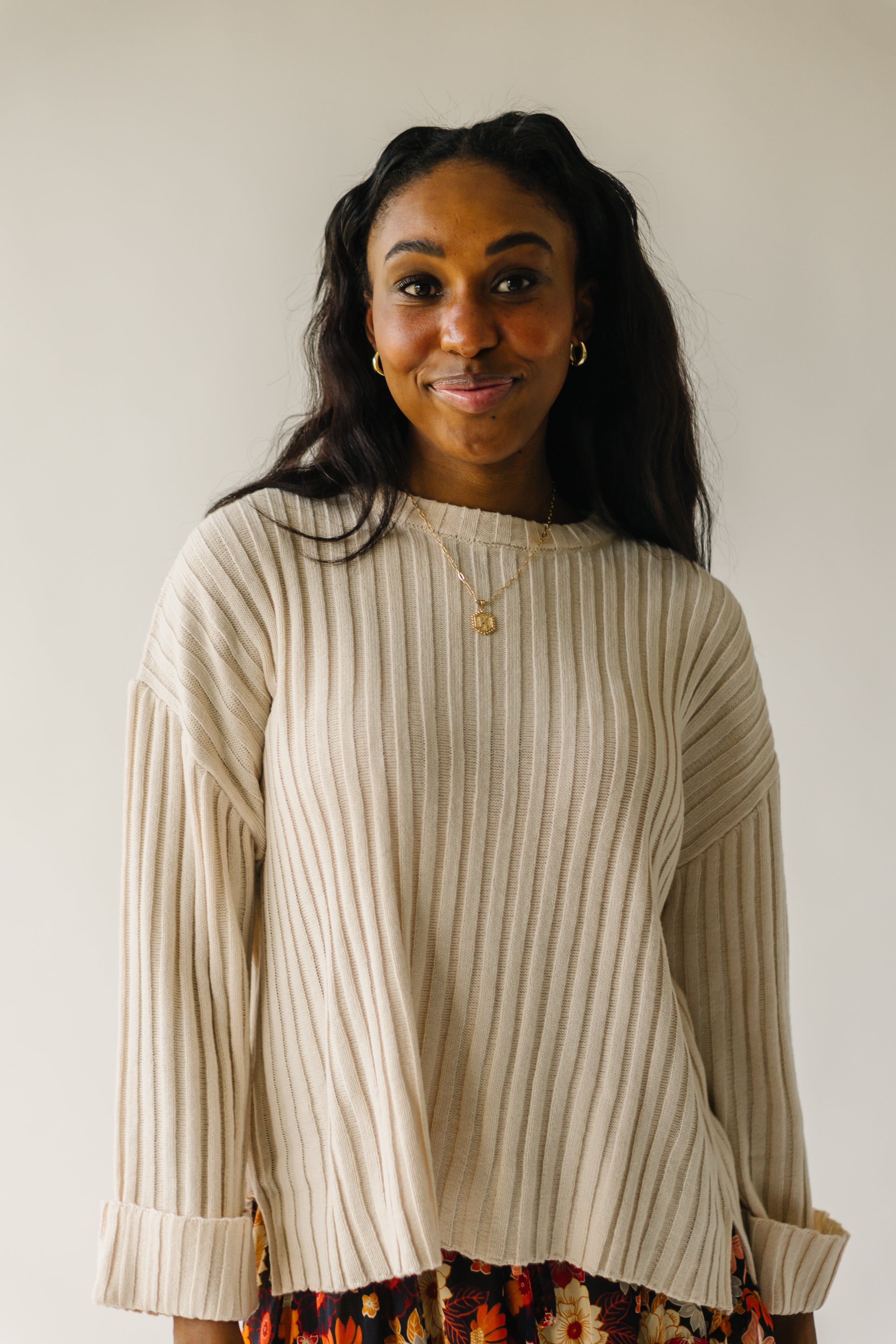 Cream Una Textured Sweater