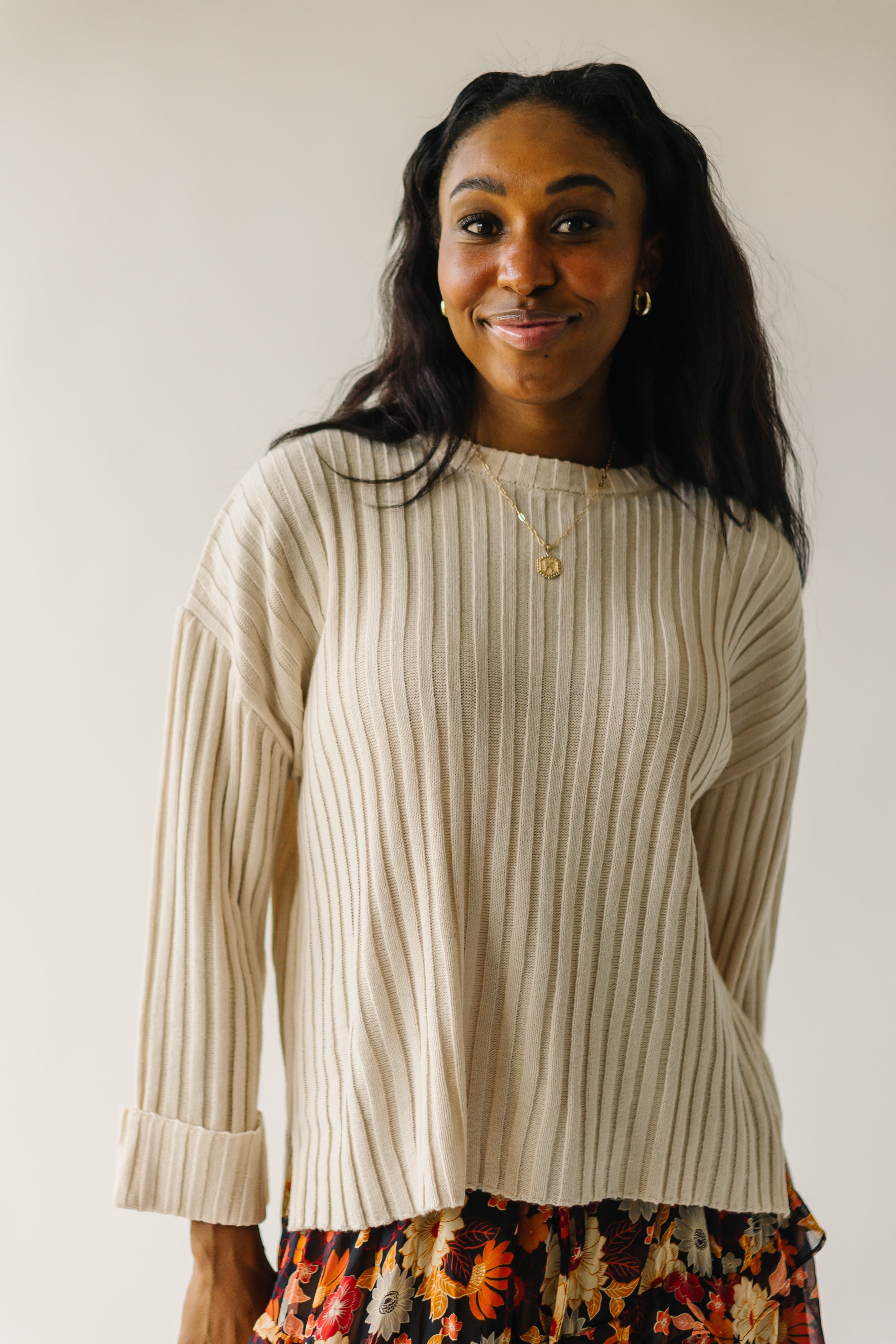 Cream Una Textured Sweater