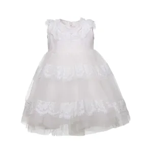 Cream White Dress For Baby Girl by Monnalisa