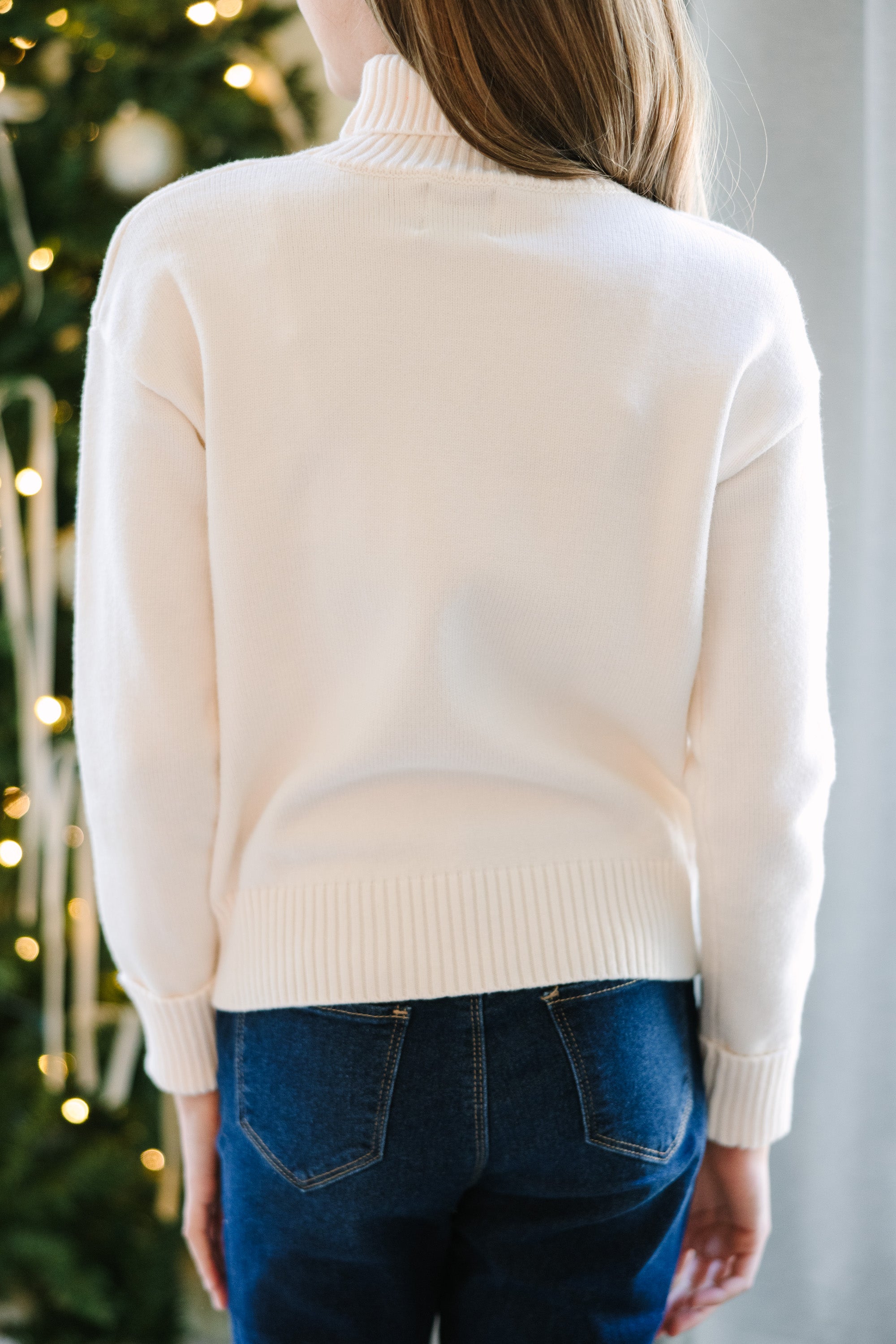 Cream White Embellished Sweater - Girls' Clothing | Girls' Sweater