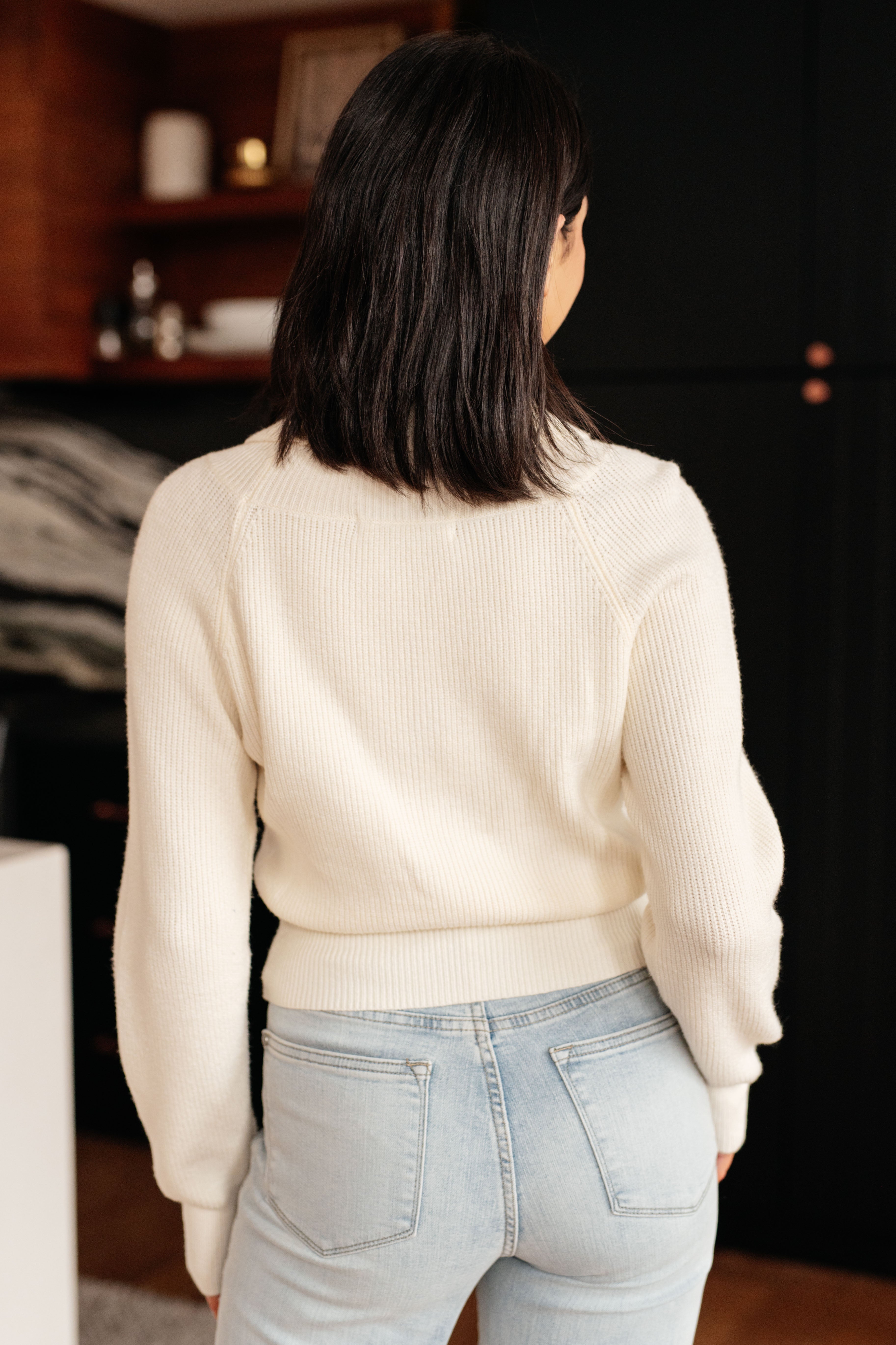 Crop Sweater in Surplice Style