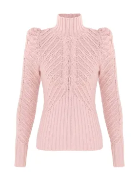 Trendy Turtleneck Cable Sweater by Crush