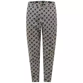 Cuff Double Weave Stretch Jogger Print Pant - Black JL Monogram Check