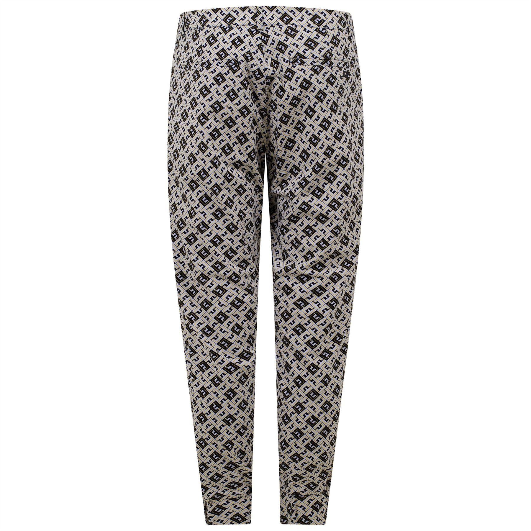 Cuff Double Weave Stretch Jogger Print Pant - Black JL Monogram Check