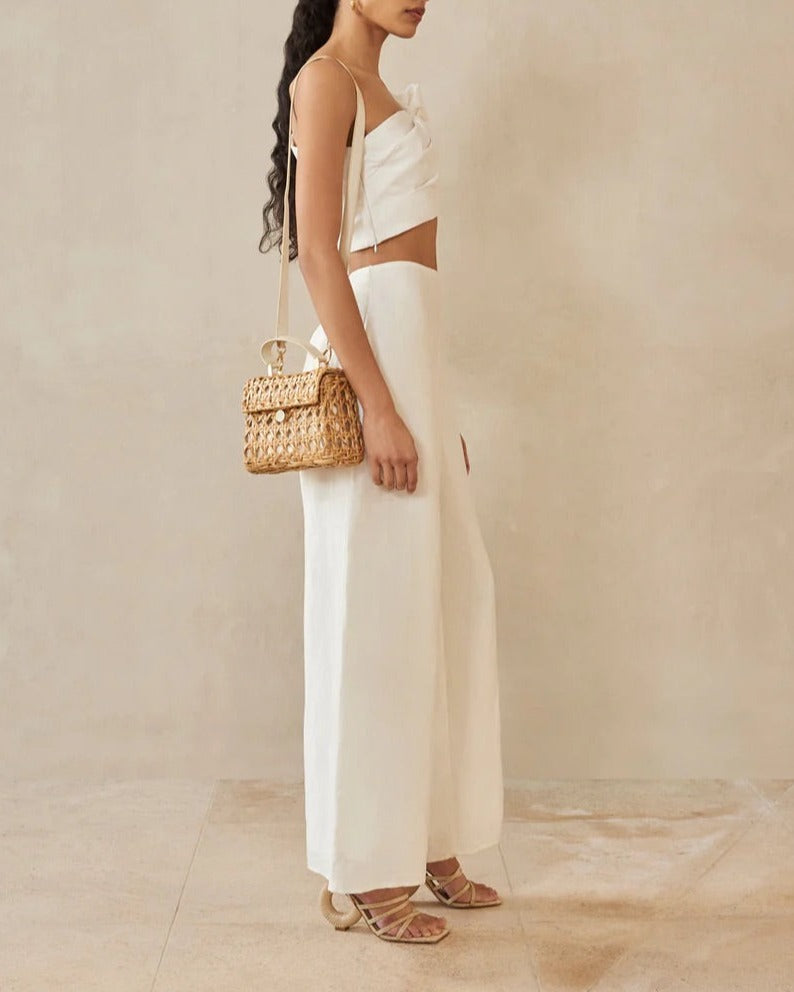 Cult Gaia off white linen Kora Pant