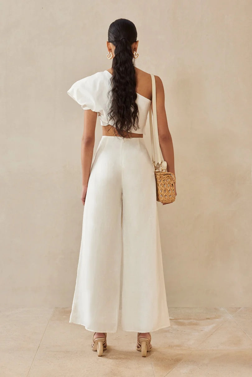 Cult Gaia off white linen Kora Pant