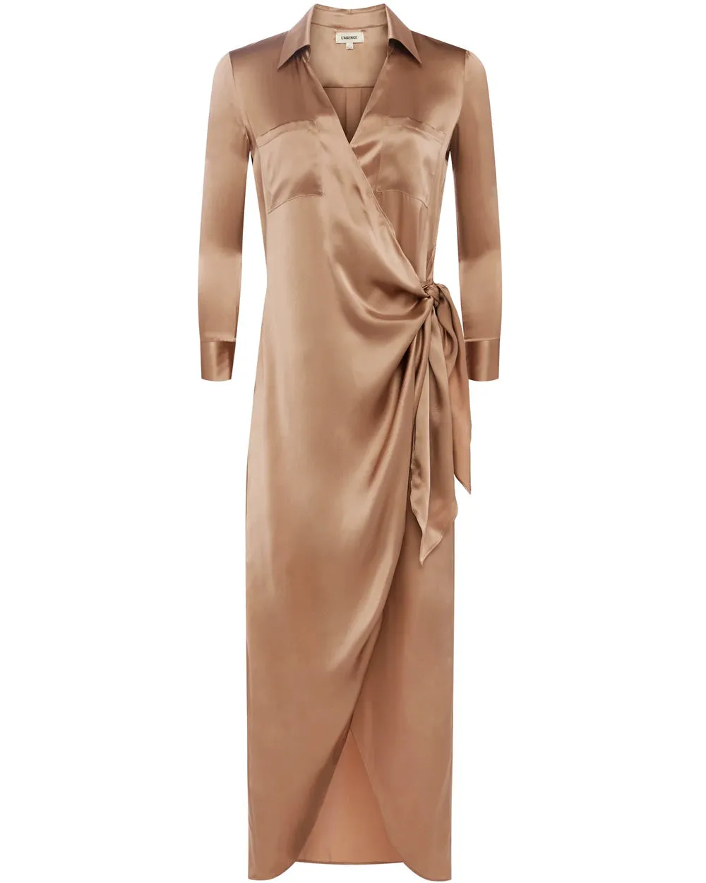 Maxi Dress in Dark Cappuccino Color with Kadi Wrap Design