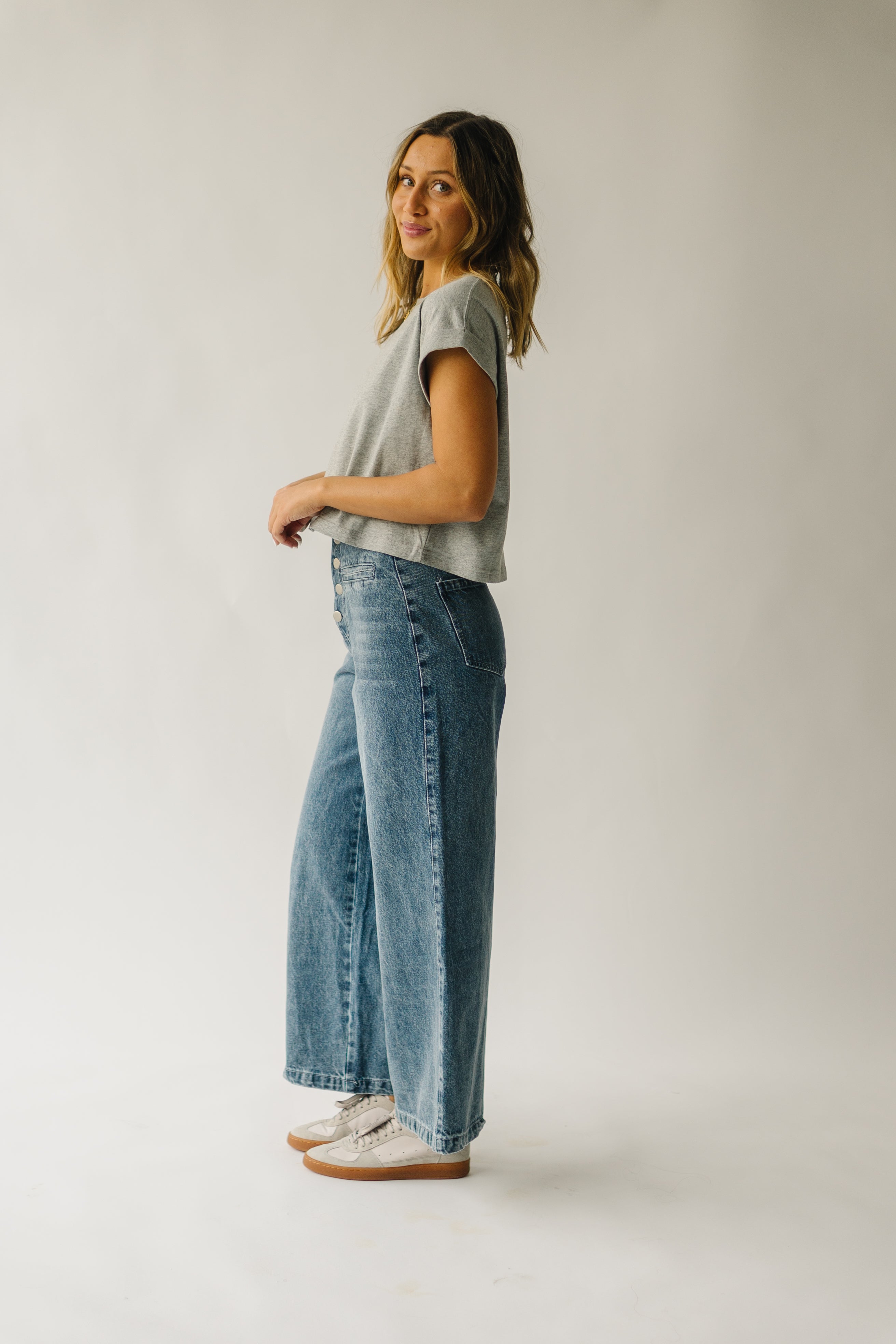 Davian High Waisted Jeans, Washed Denim - Shop Now