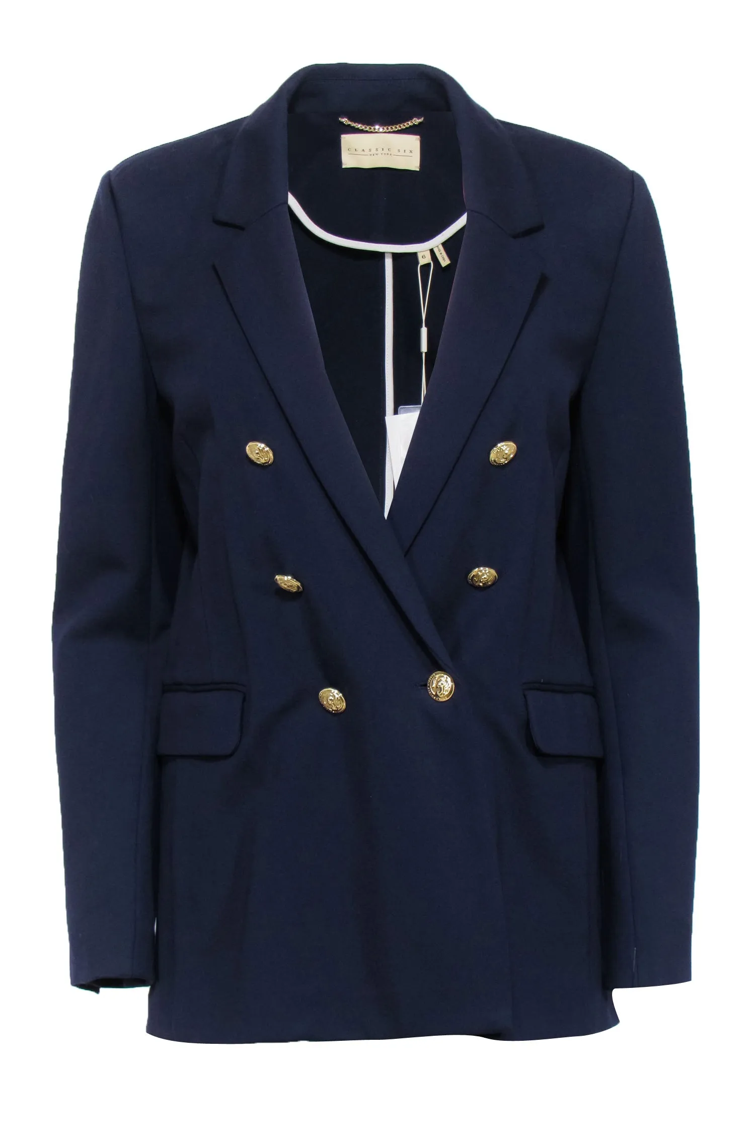 Deep Navy Double Breasted Blazer Classic Six Size 6