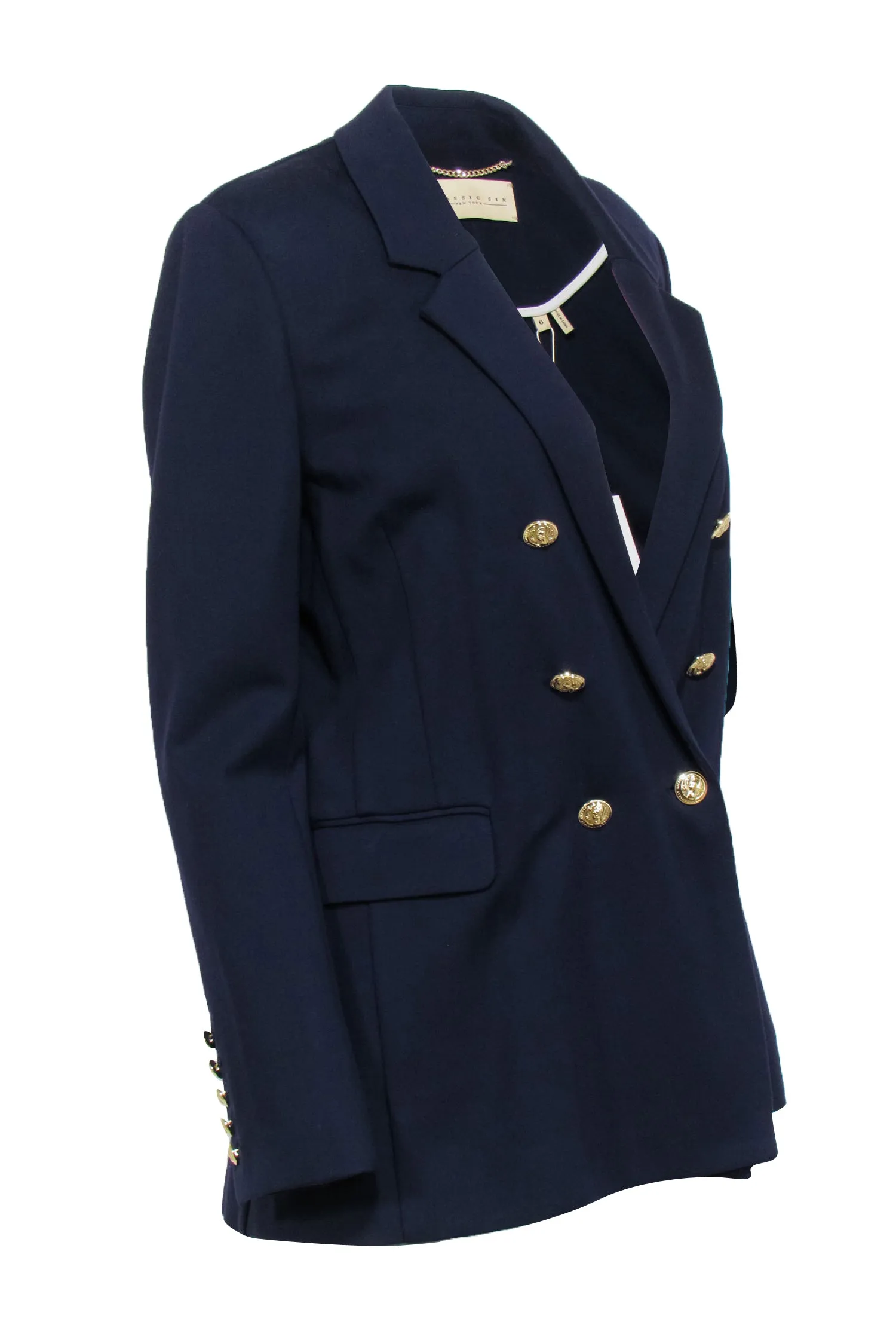 Deep Navy Double Breasted Blazer Classic Six Size 6