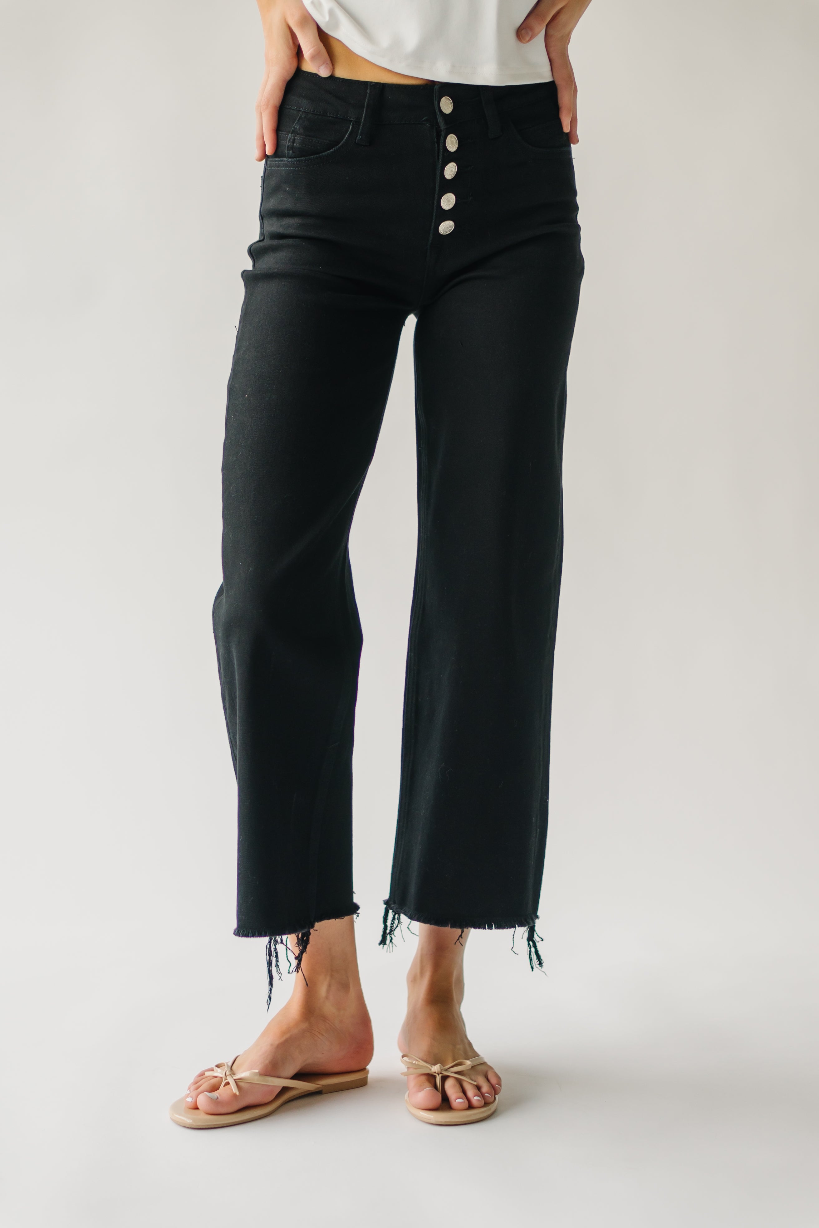 Dianne Black Distressed High Rise Jeans