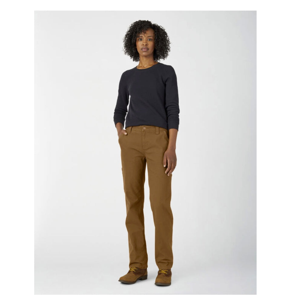 Dickies Stretch Duck Women's Carpenter Work Pant, Brown - FD2700