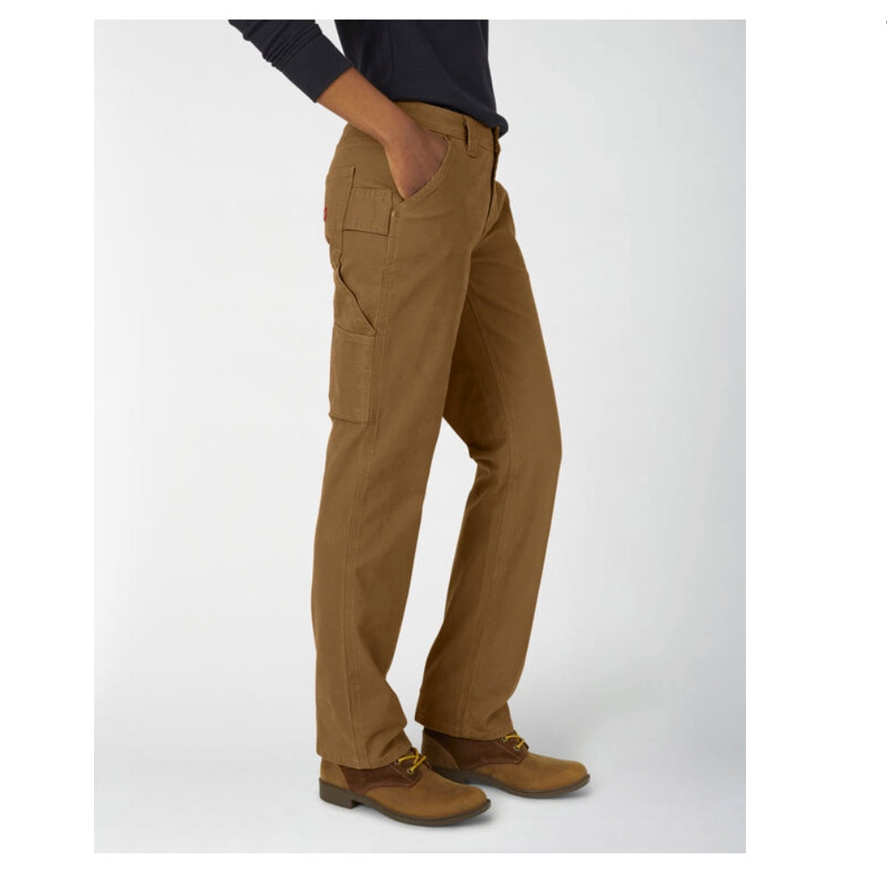 Dickies Stretch Duck Women's Carpenter Work Pant, Brown - FD2700