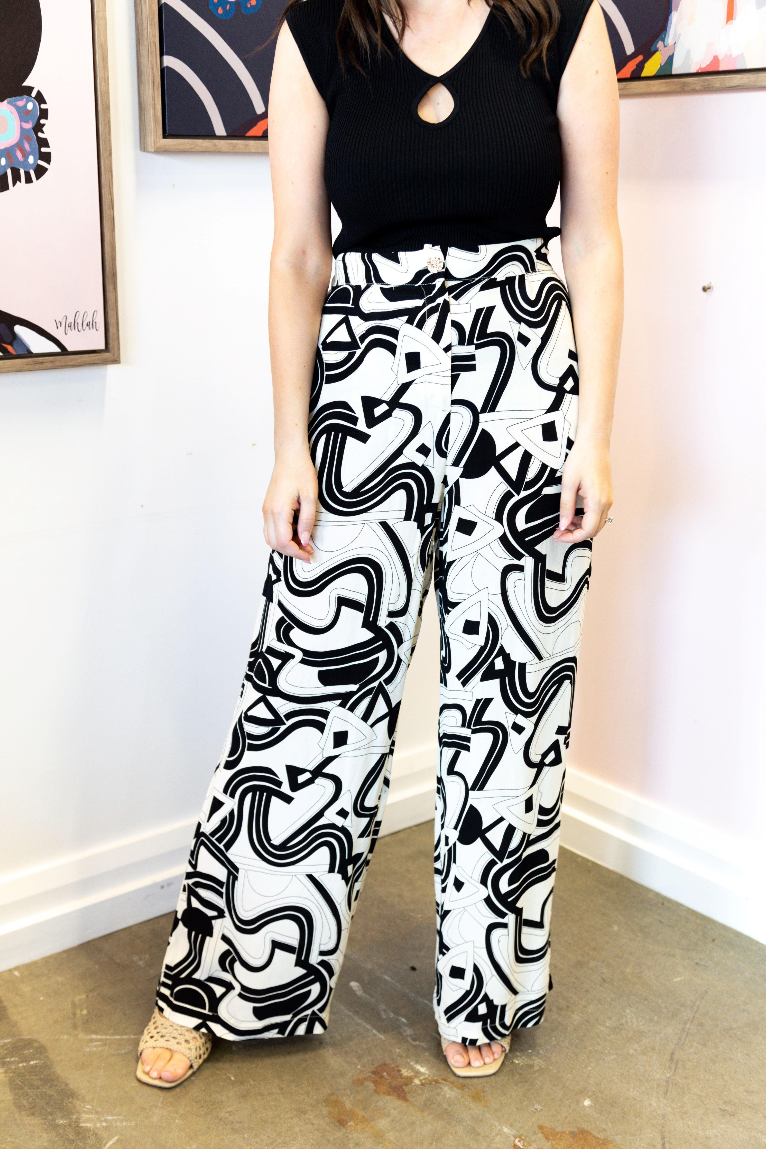 Dionne Pants - Geo Black and White - Buy Now