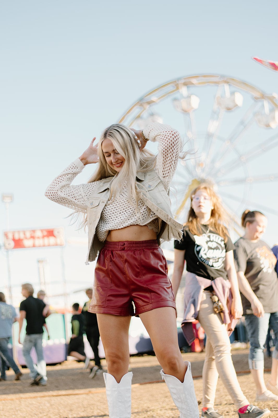 Distressed Denim Vest - Khaki