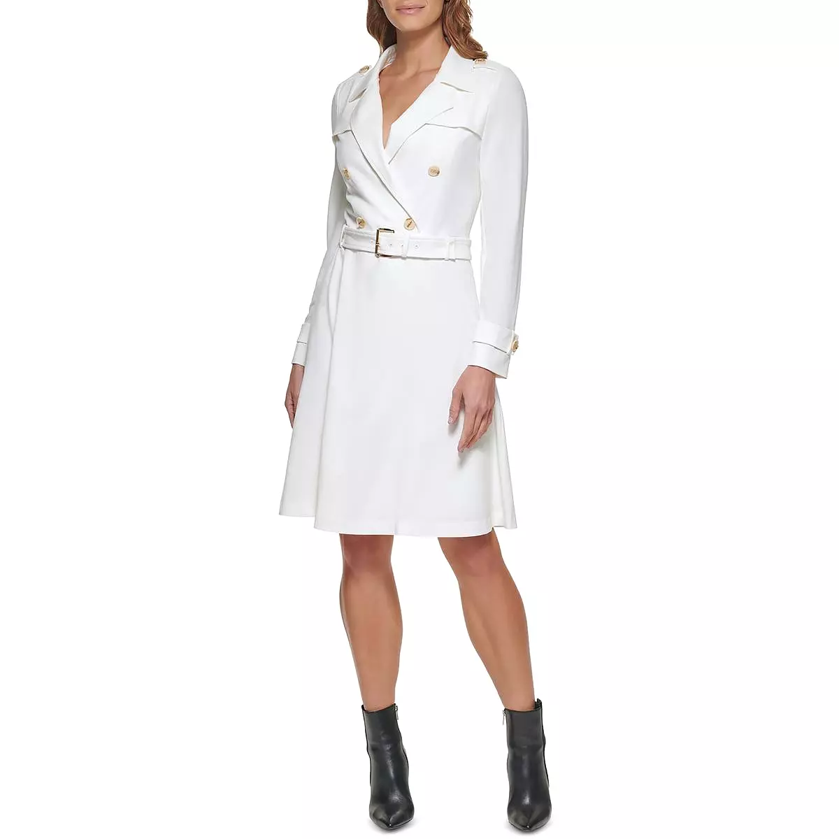 DKNY Double-Breasted Above Knee Wrap Dress for Women