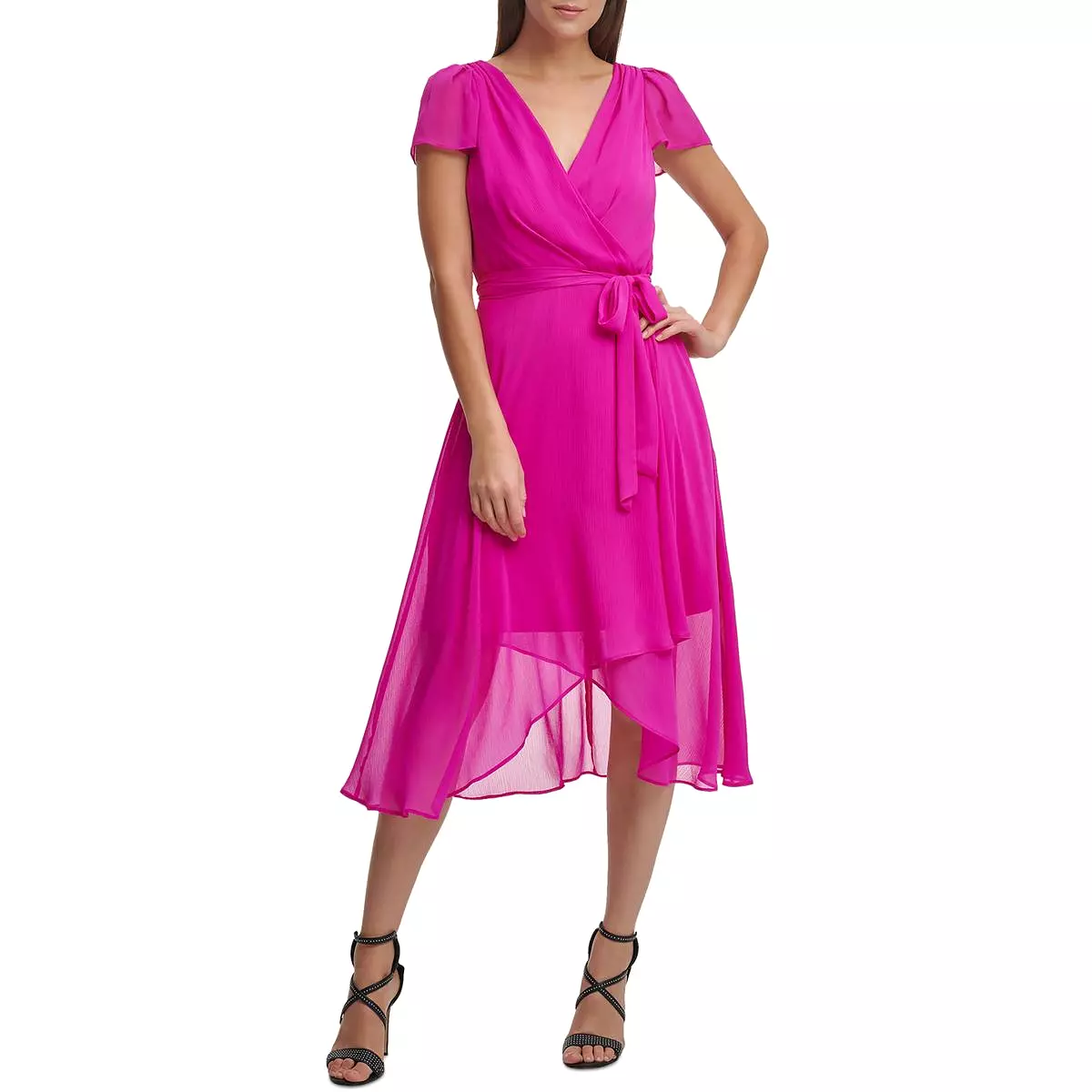 DKNY Petite Chiffon Wrap Dress