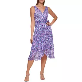 DKNY Women's Faux Wrap Midi Dress with Stylish Patterns