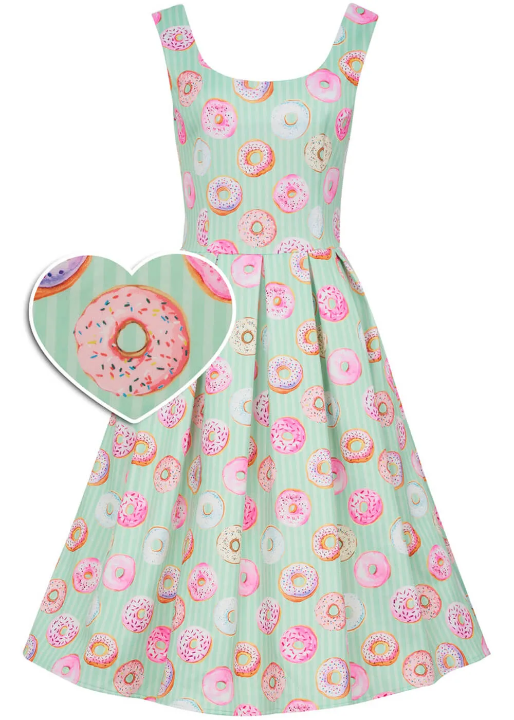 Dolly & Dotty Mint Amanda Donut Tea 50's Swing Dress