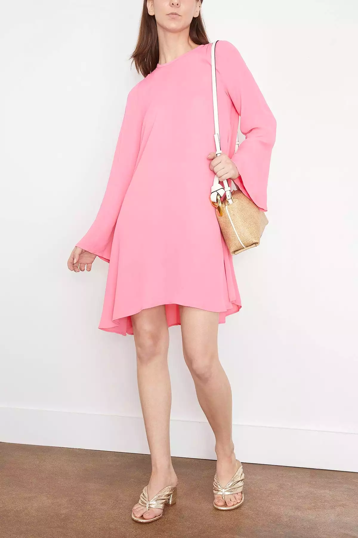 Double Georgette Bubble Sleeve Dress