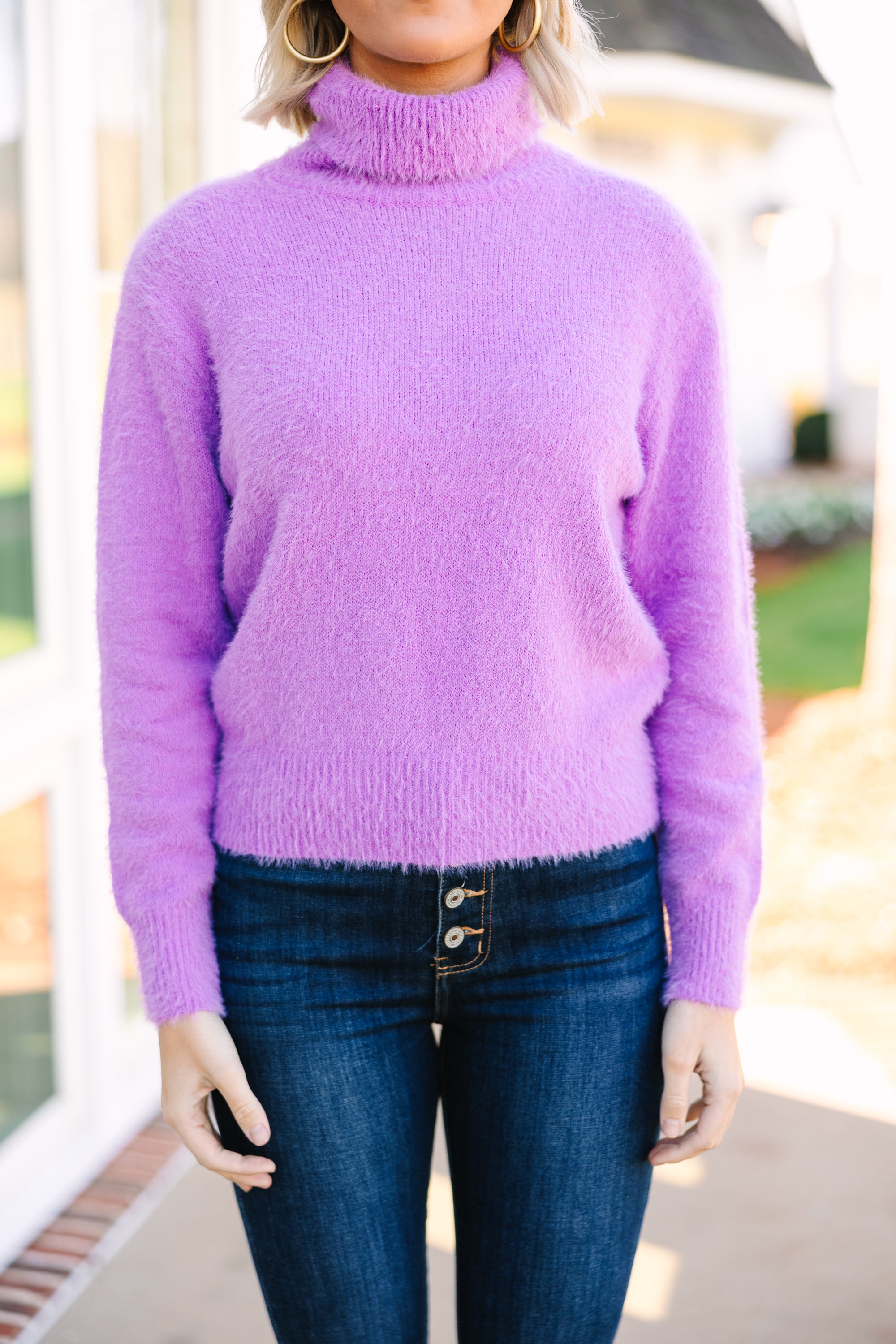 Dream Orchid Purple Turtleneck Sweater