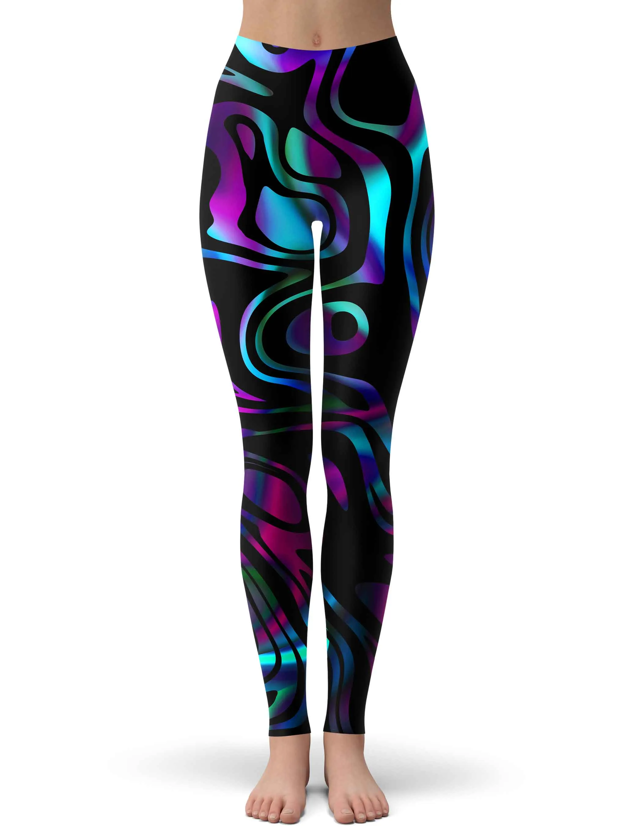 Dynamic Blues Crop Hoodie Leggings Combo