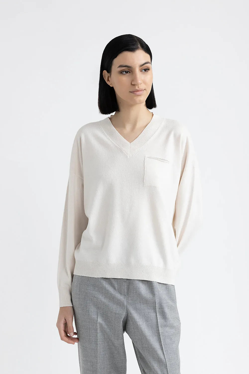 Elegant Wool Silk Cashmere Sweater