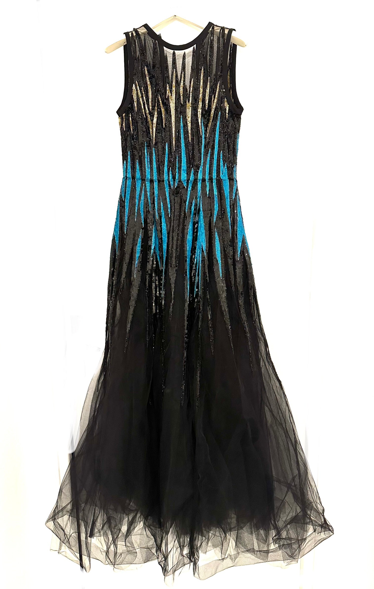 ELIE SAAB - Black sequin long dress