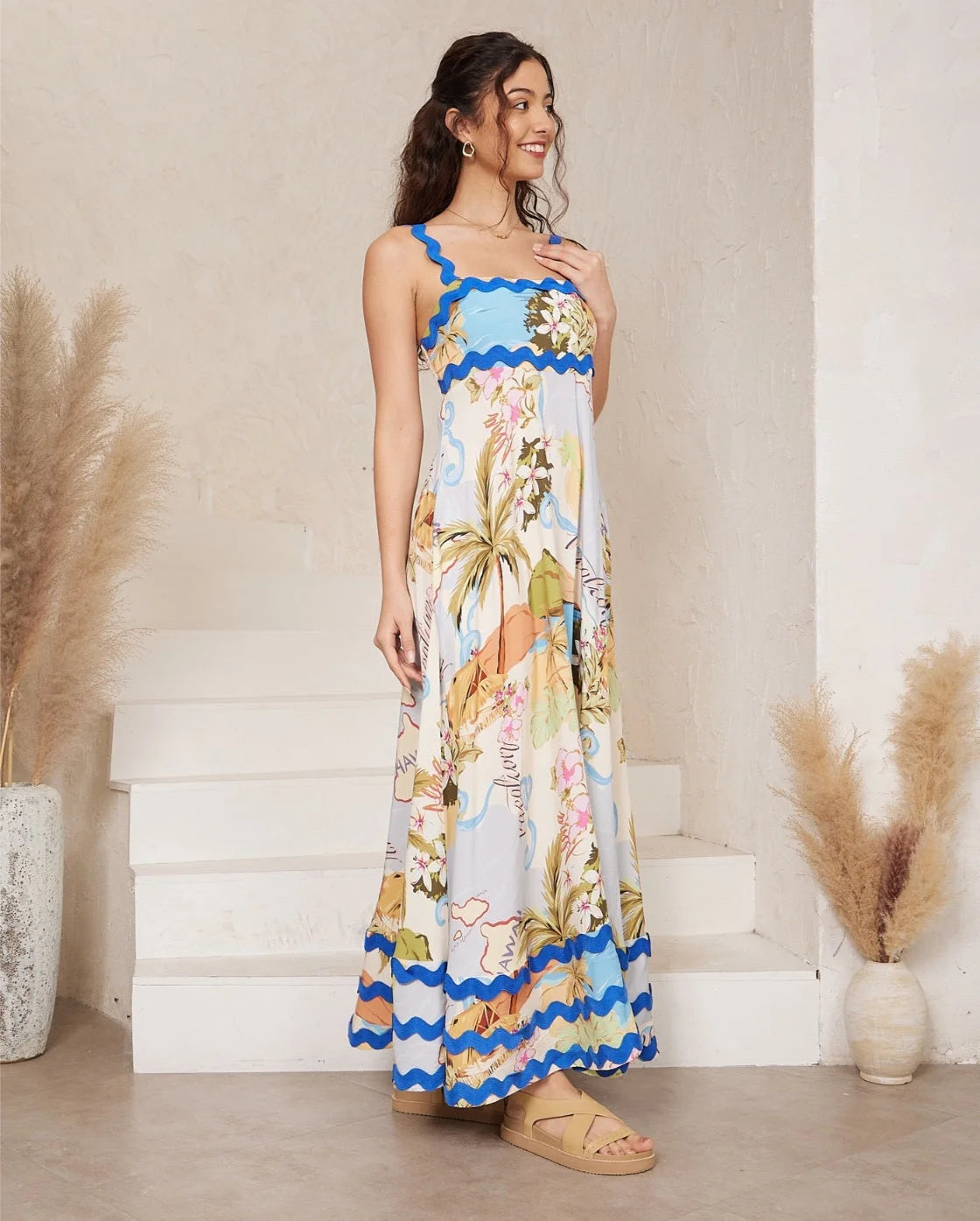 Ella Ric Rac Maxi Dress - Maui