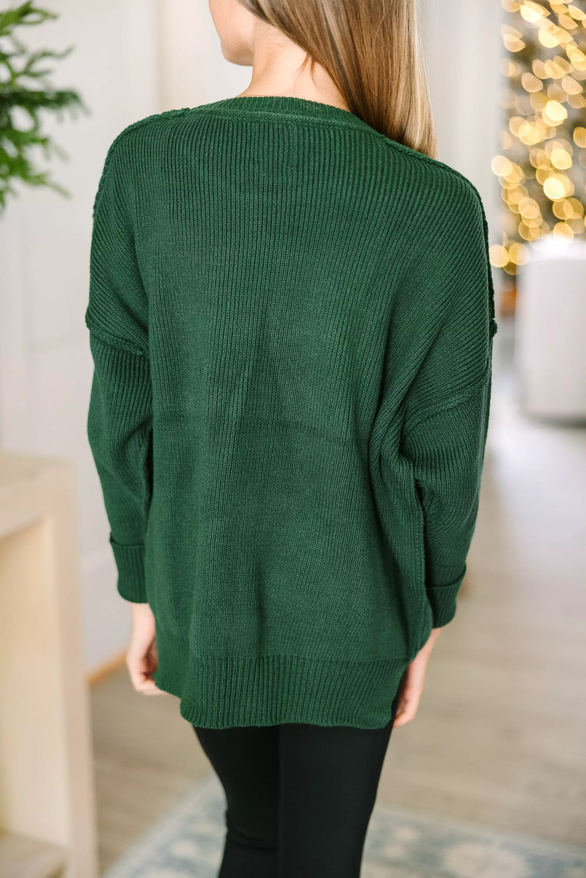 Emerald Green Dolman Sweater for Girls - Joyful and Stylish