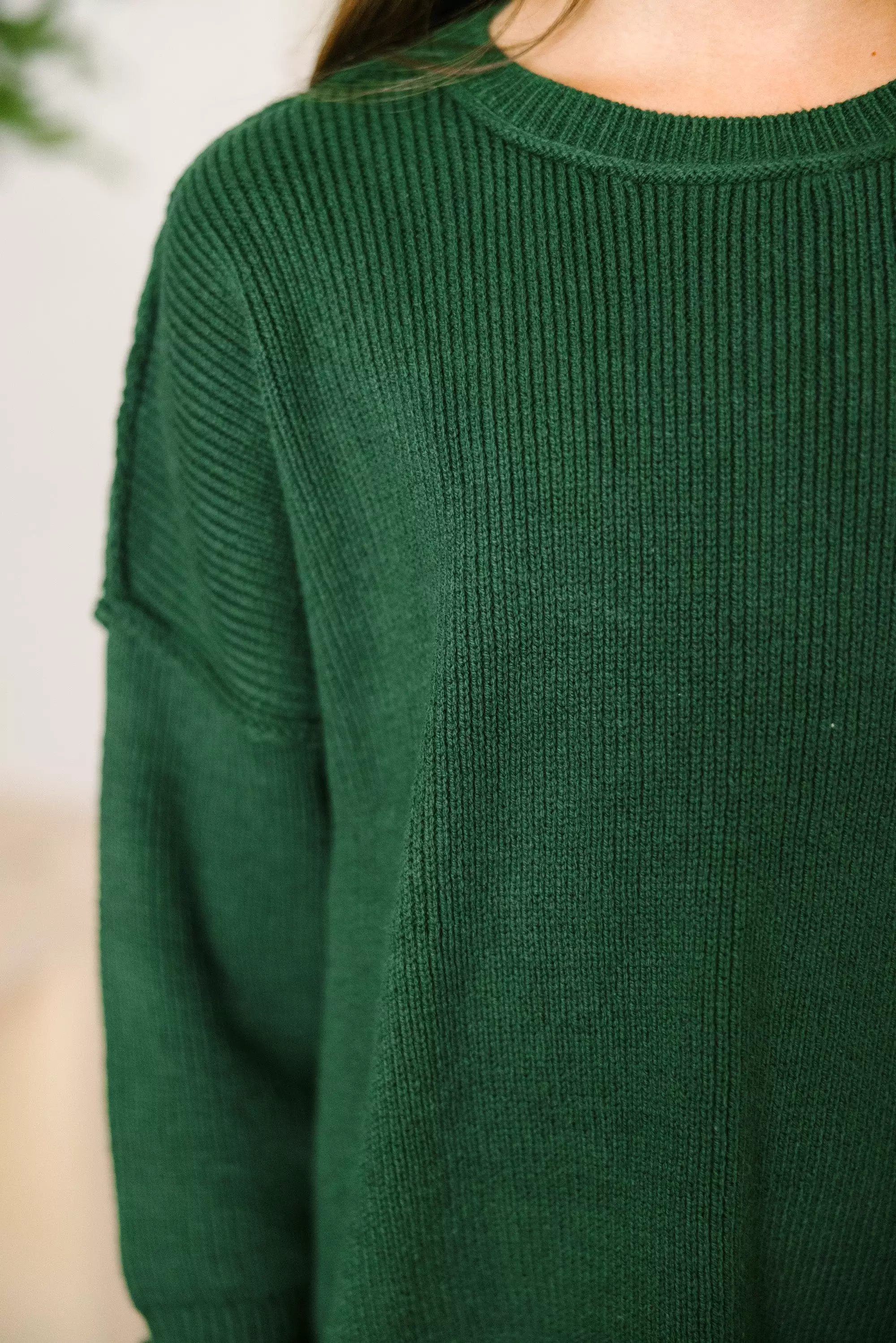 Emerald Green Dolman Sweater for Girls - Joyful and Stylish