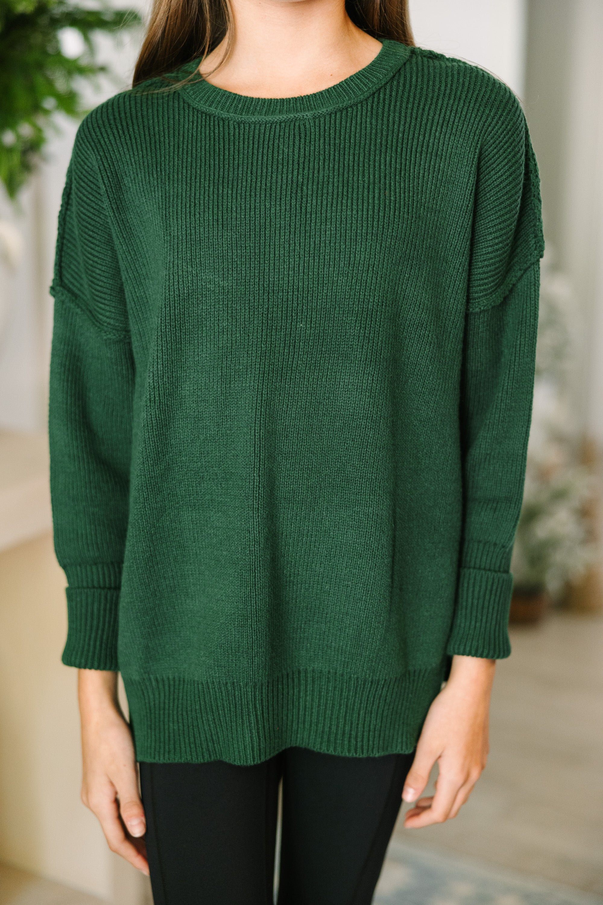 Emerald Green Dolman Sweater for Girls - Joyful Apparel Collection