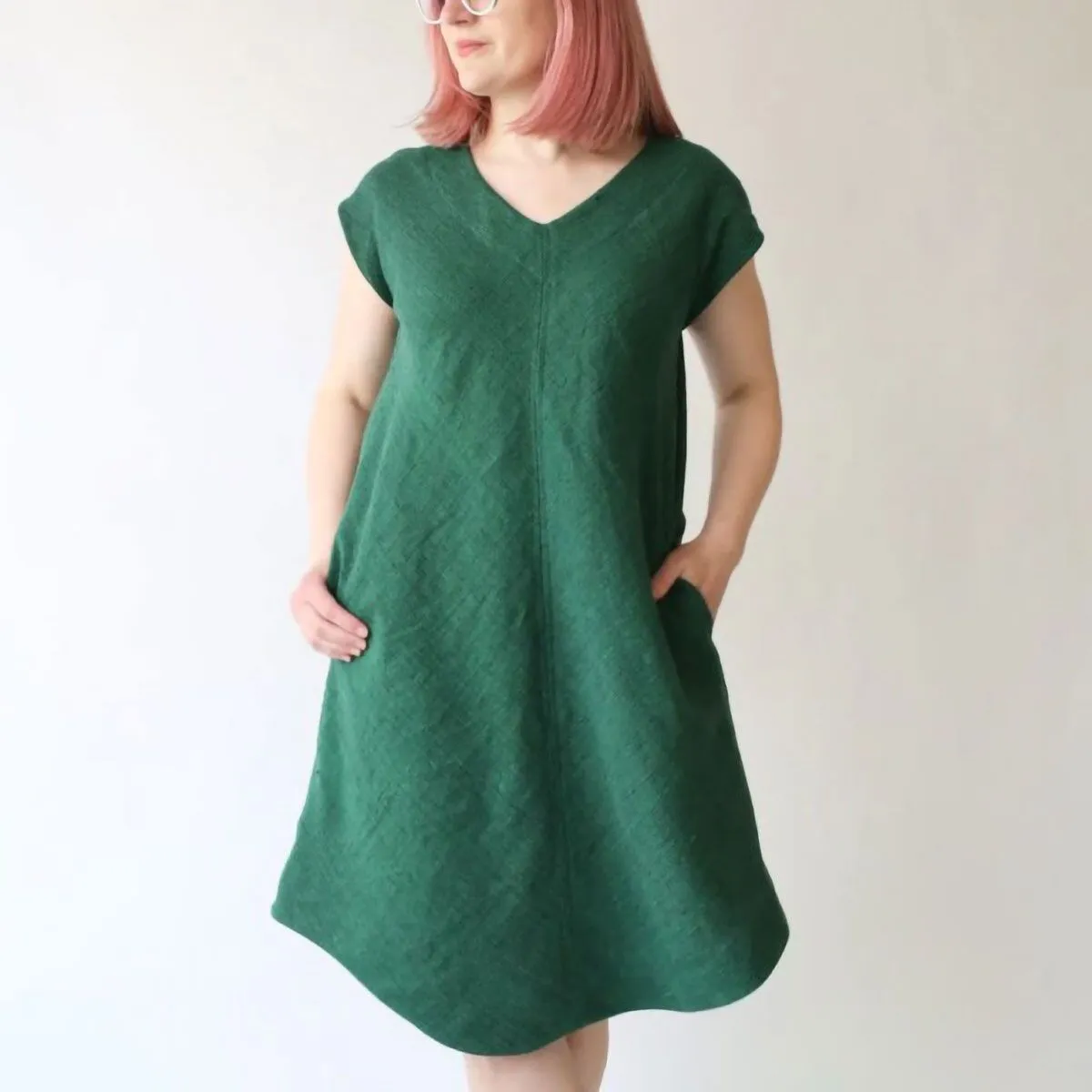 Emerald Shift Dress Sewing Pattern by Rae. Available in Sizes XXS-XL.