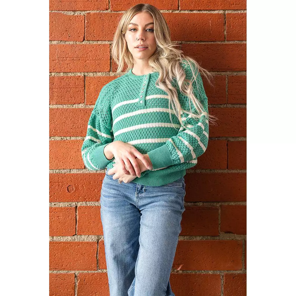 emerald striped sweater