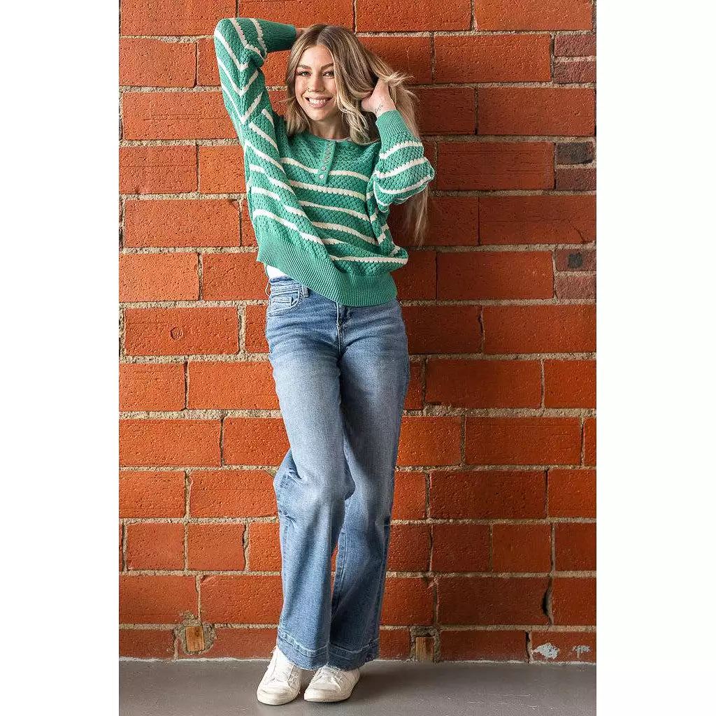 emerald striped sweater