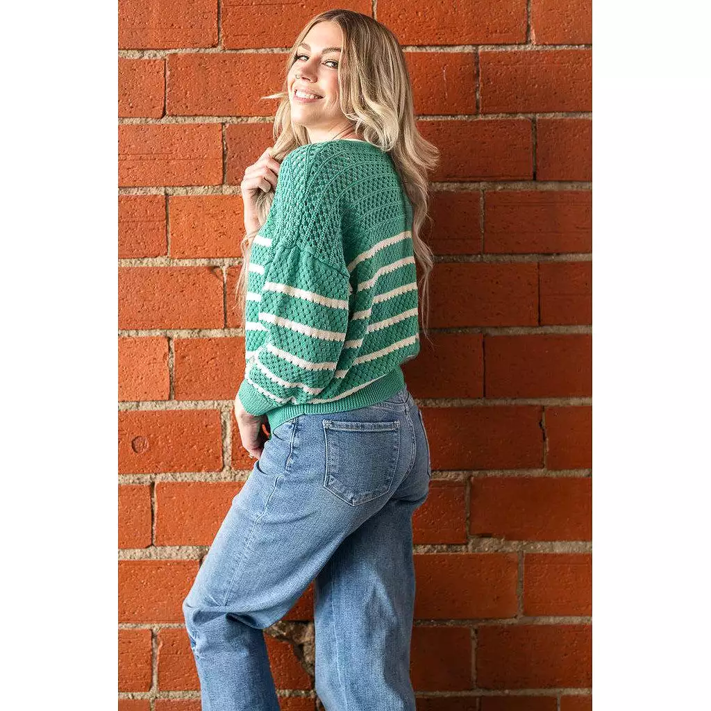 emerald striped sweater