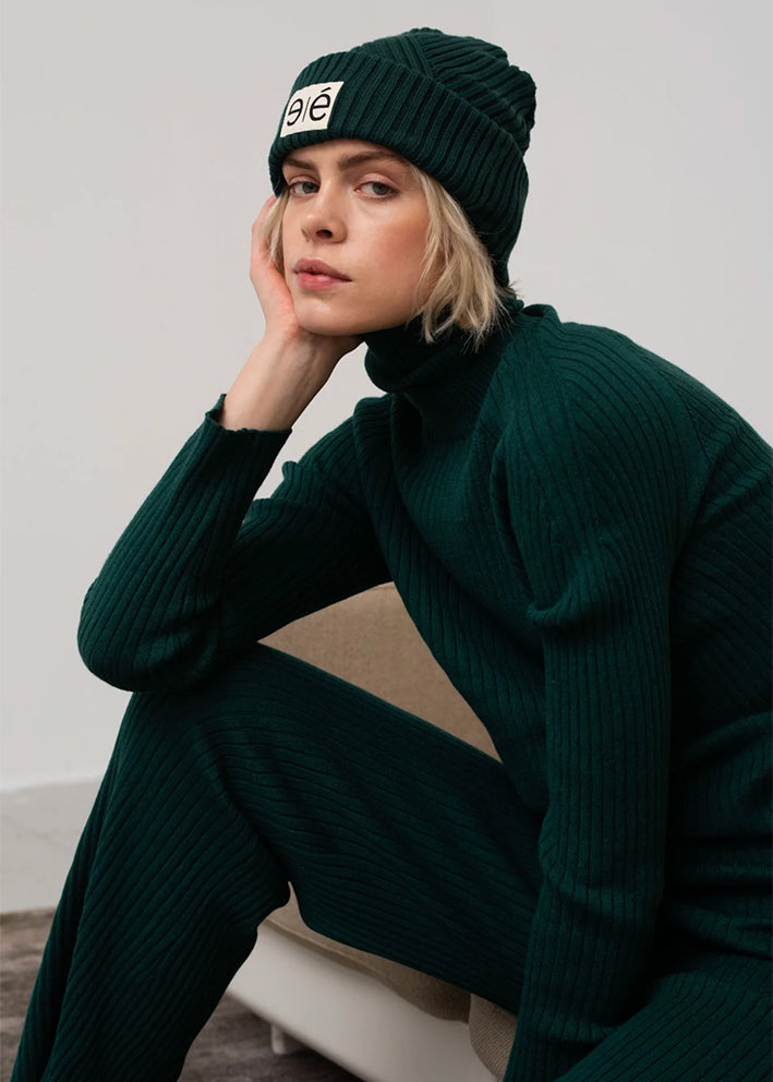 Esmé Studios June Roll Neck Knit ES322-206 Strik - Rain Forest.