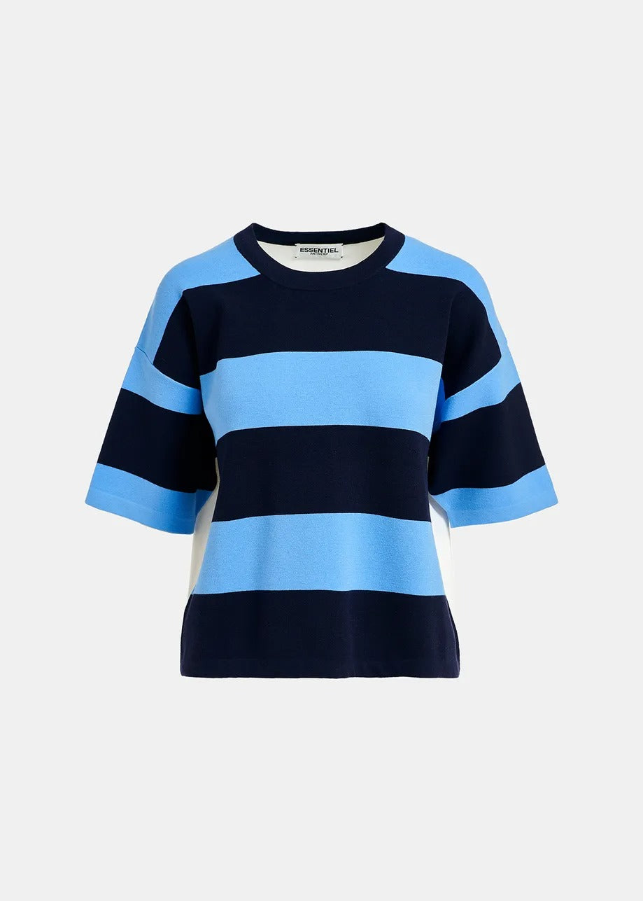 Essentiel Antwerp Blue Striped Knit Sweater