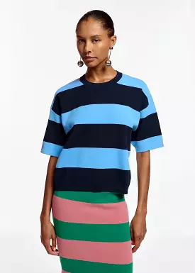 Essentiel Antwerp Blue Striped Knit Sweater