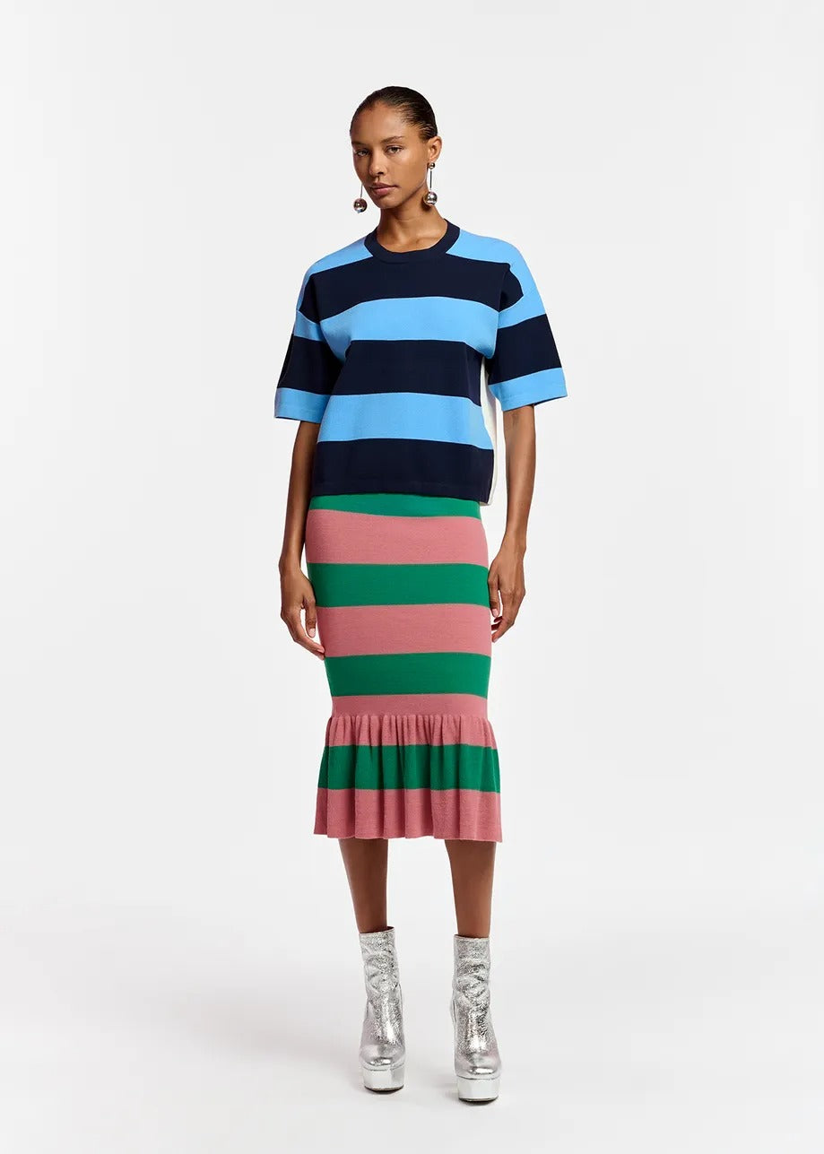 Essentiel Antwerp Blue Striped Knit Sweater