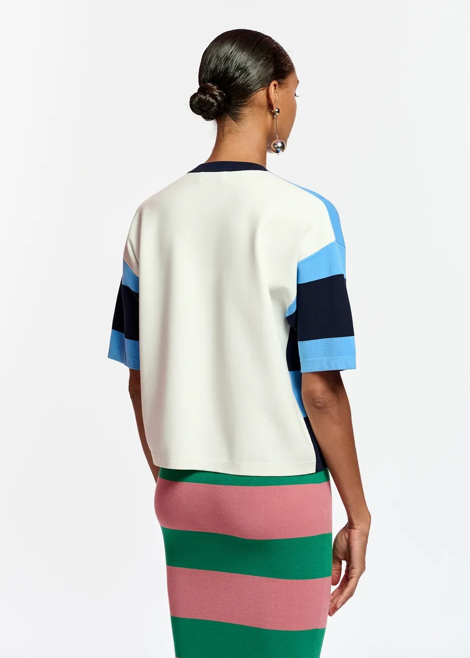 Essentiel Antwerp Blue Striped Knit Sweater