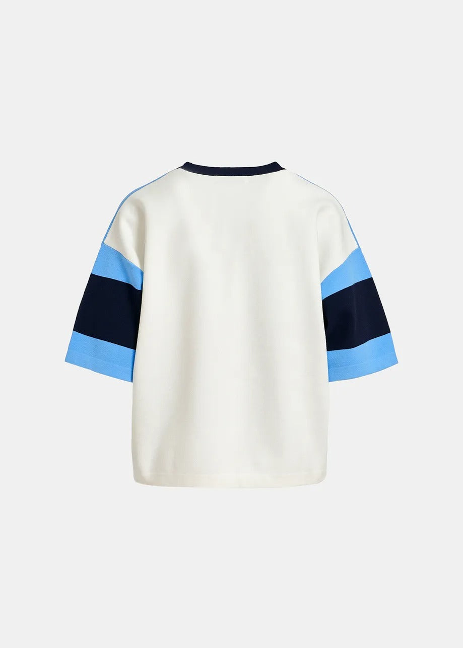 Essentiel Antwerp Blue Striped Knit Sweater